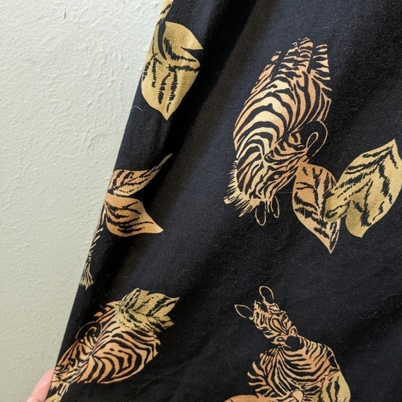 Vintage 90's Zebra Print Embroidered Maxi Dress Size M - Picture 4 of 7